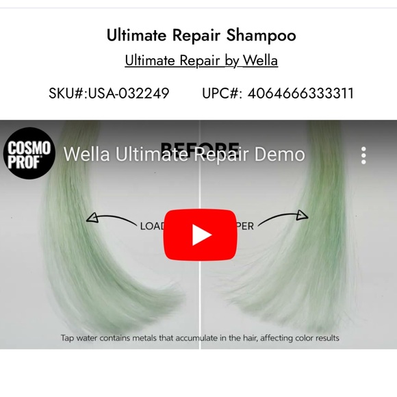 🆕 WELLA Ultimate Repair Shampoo 8.4 fl oz - Picture 5 of 6